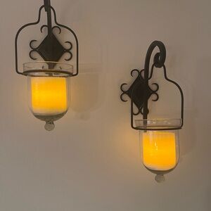 Elegant Black Wall Sconce Candle Holders